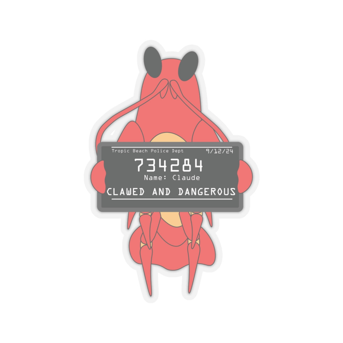 Claude the Lobster Mugshot Sticker