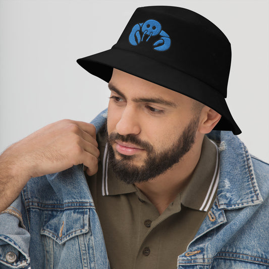 Blue Embroidered Lobster Bucket Hat