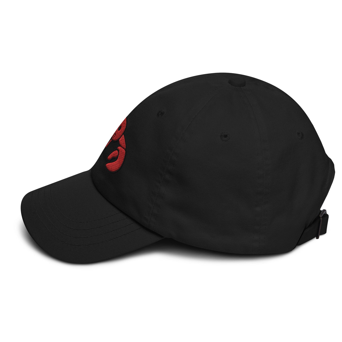 Red Embroidered LobsterDad hat