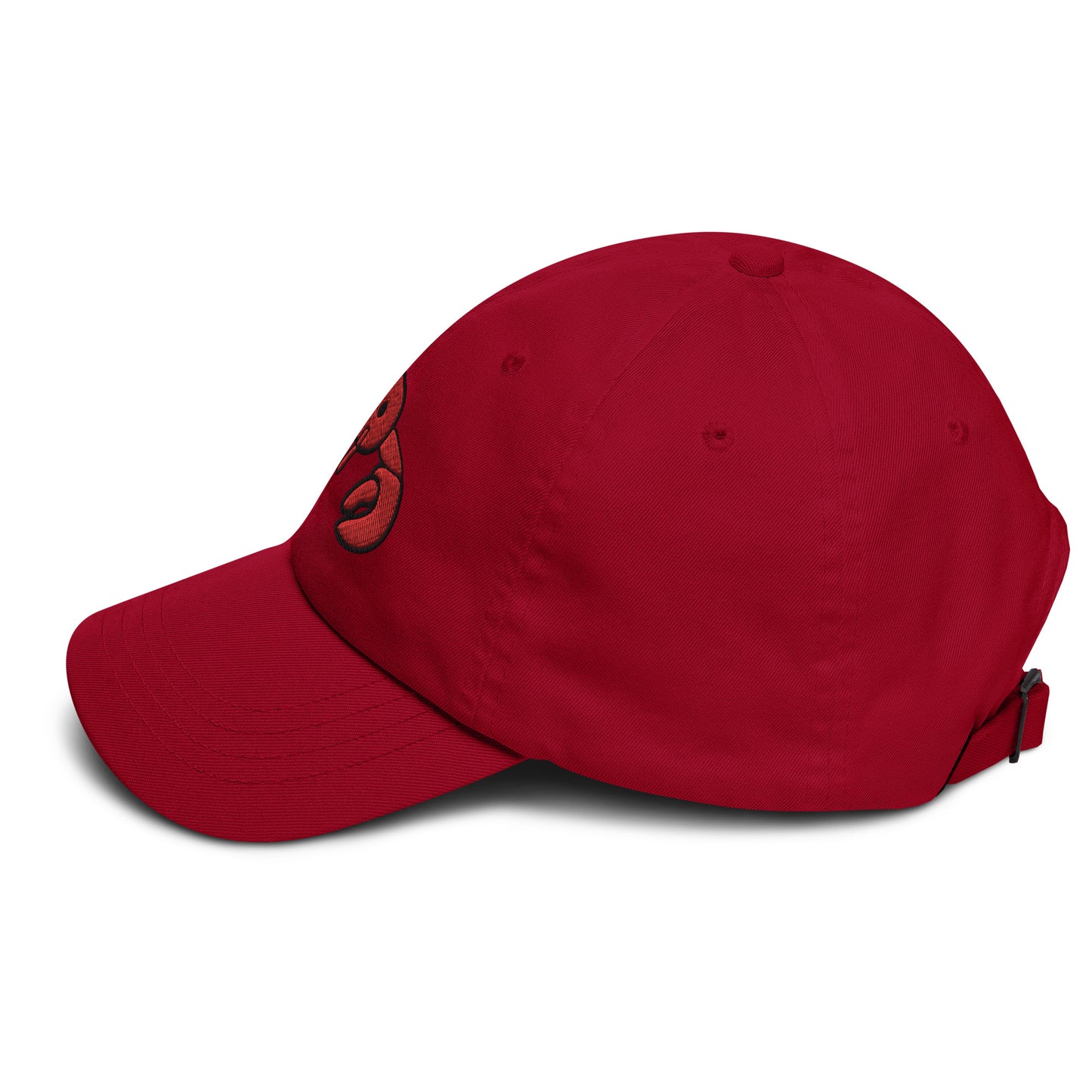 Red Embroidered LobsterDad hat