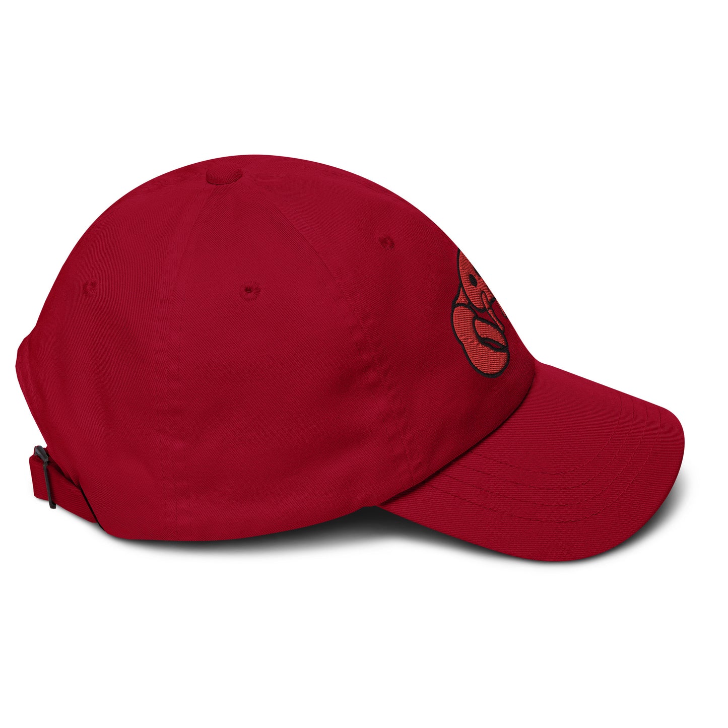 Red Embroidered LobsterDad hat