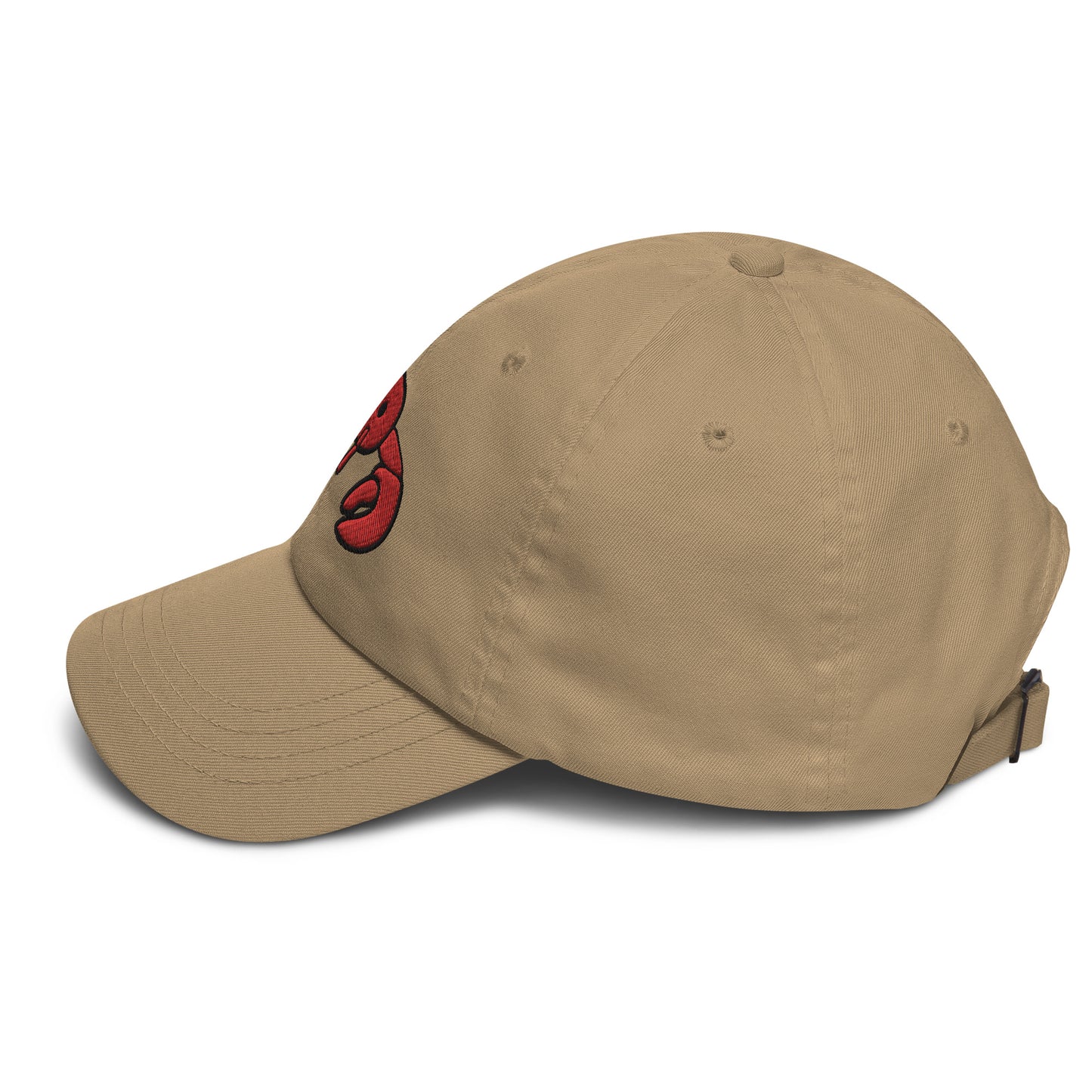 Red Embroidered LobsterDad hat