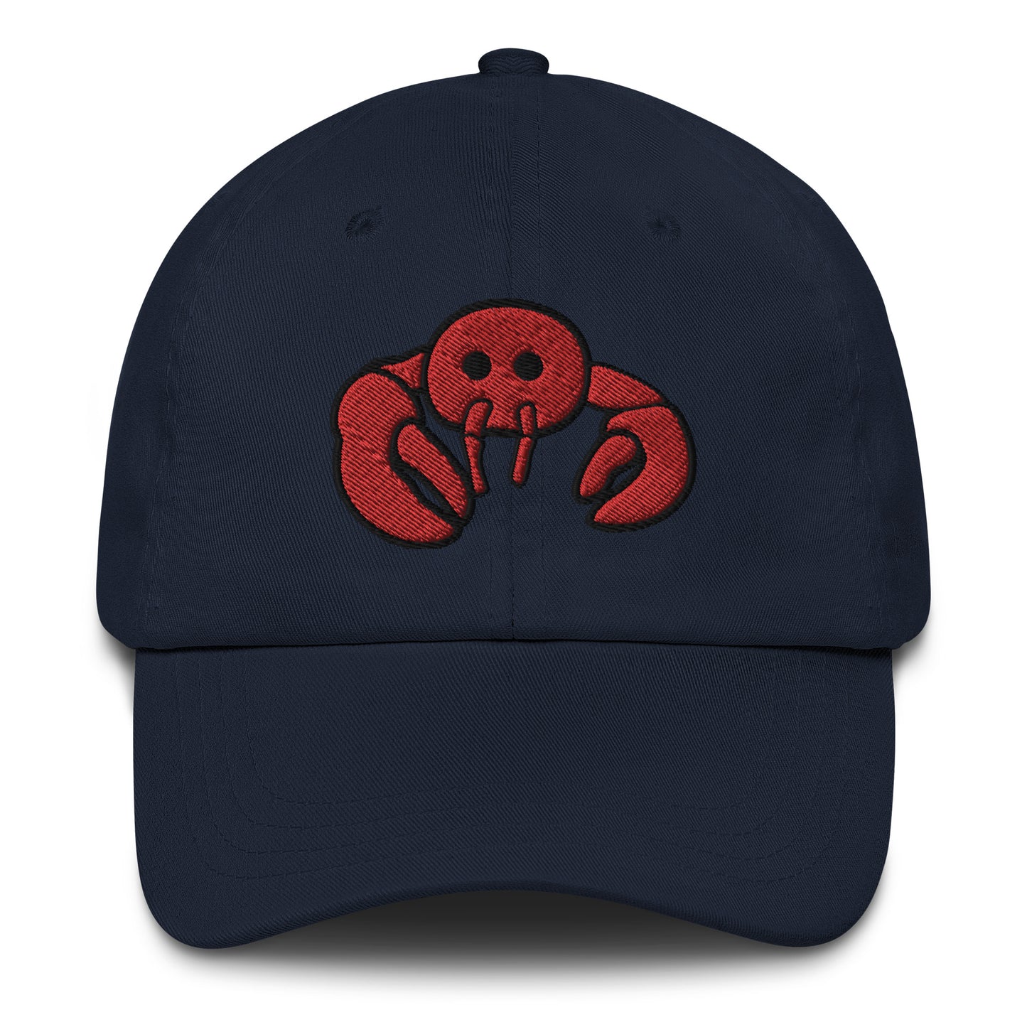 Red Embroidered LobsterDad hat