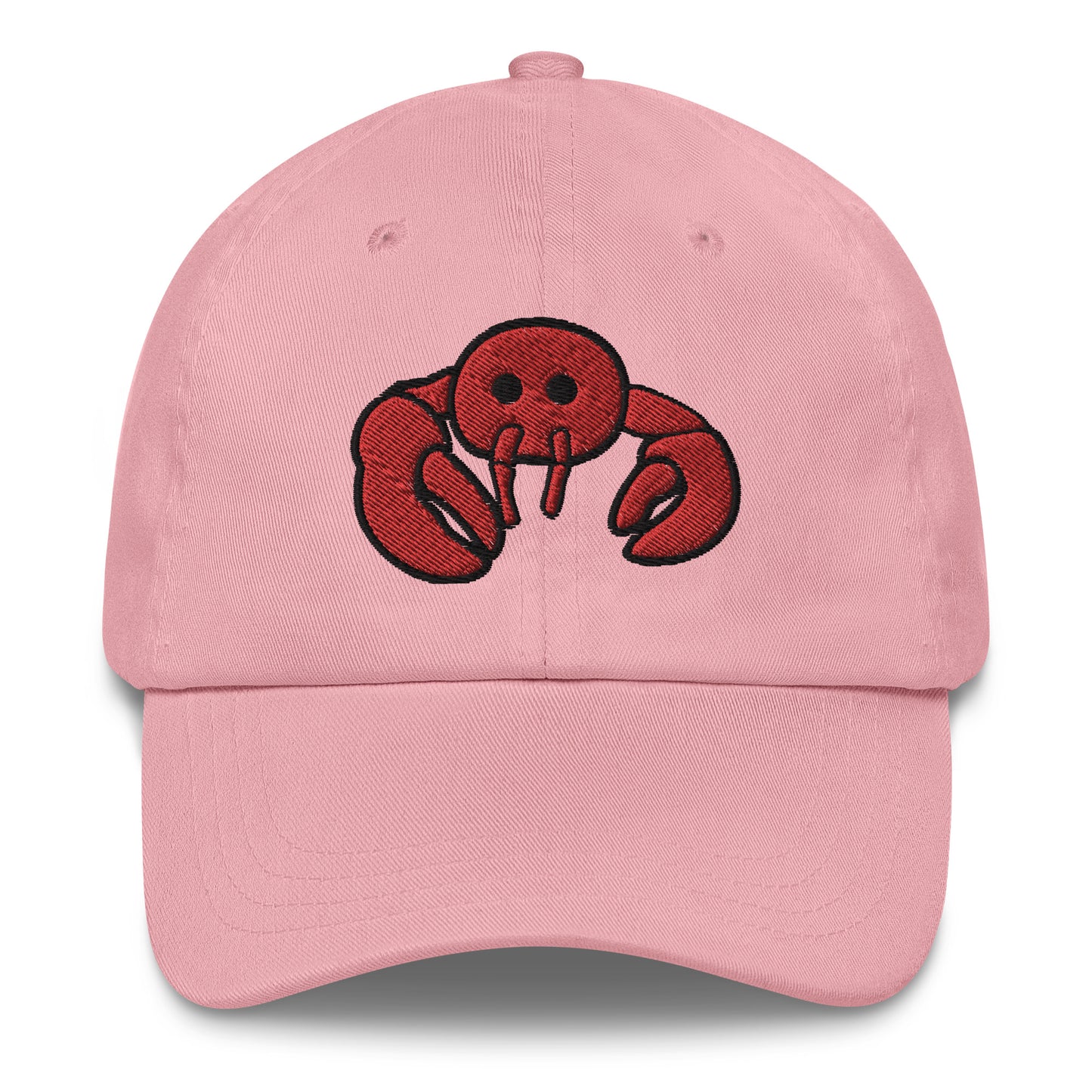 Red Embroidered LobsterDad hat