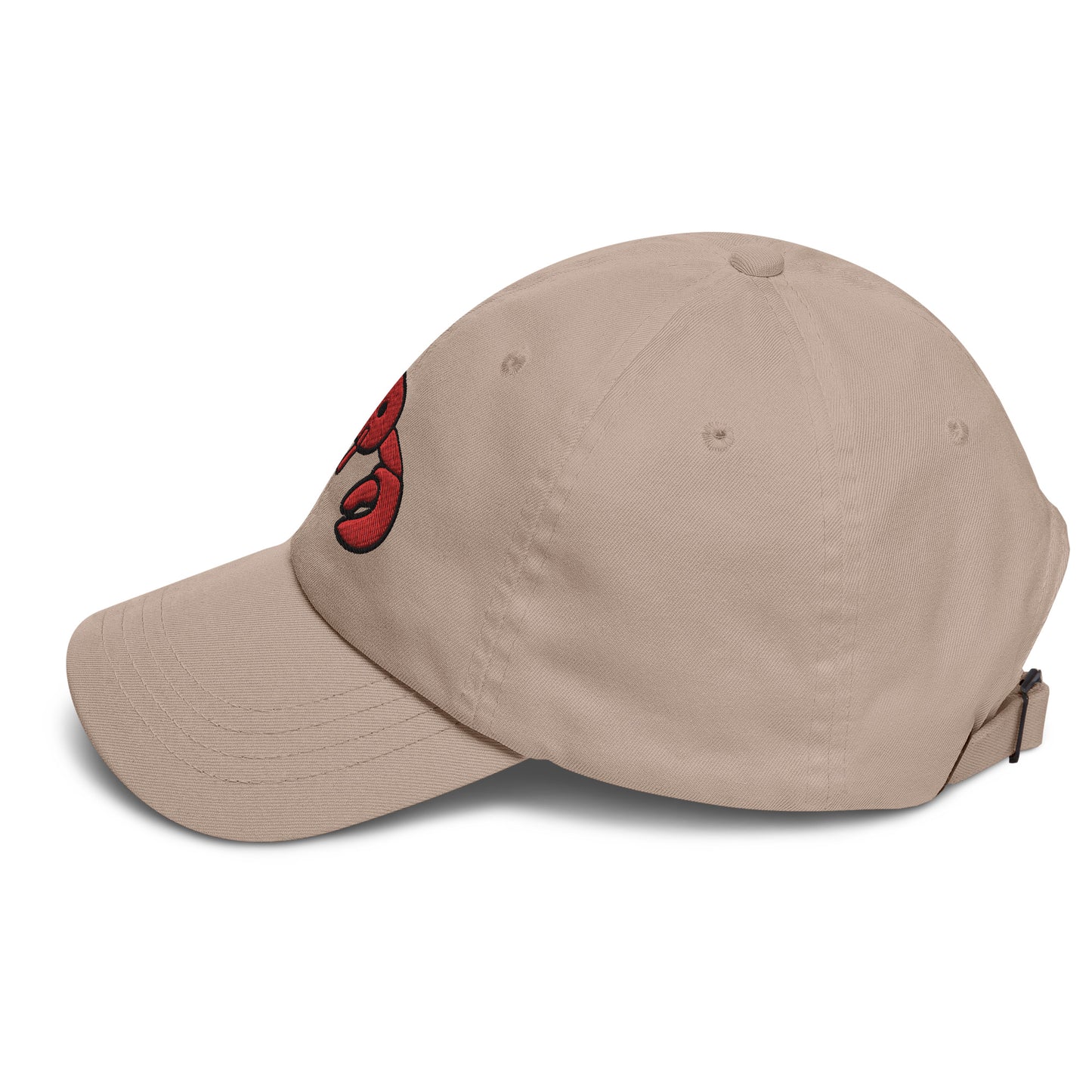 Red Embroidered LobsterDad hat