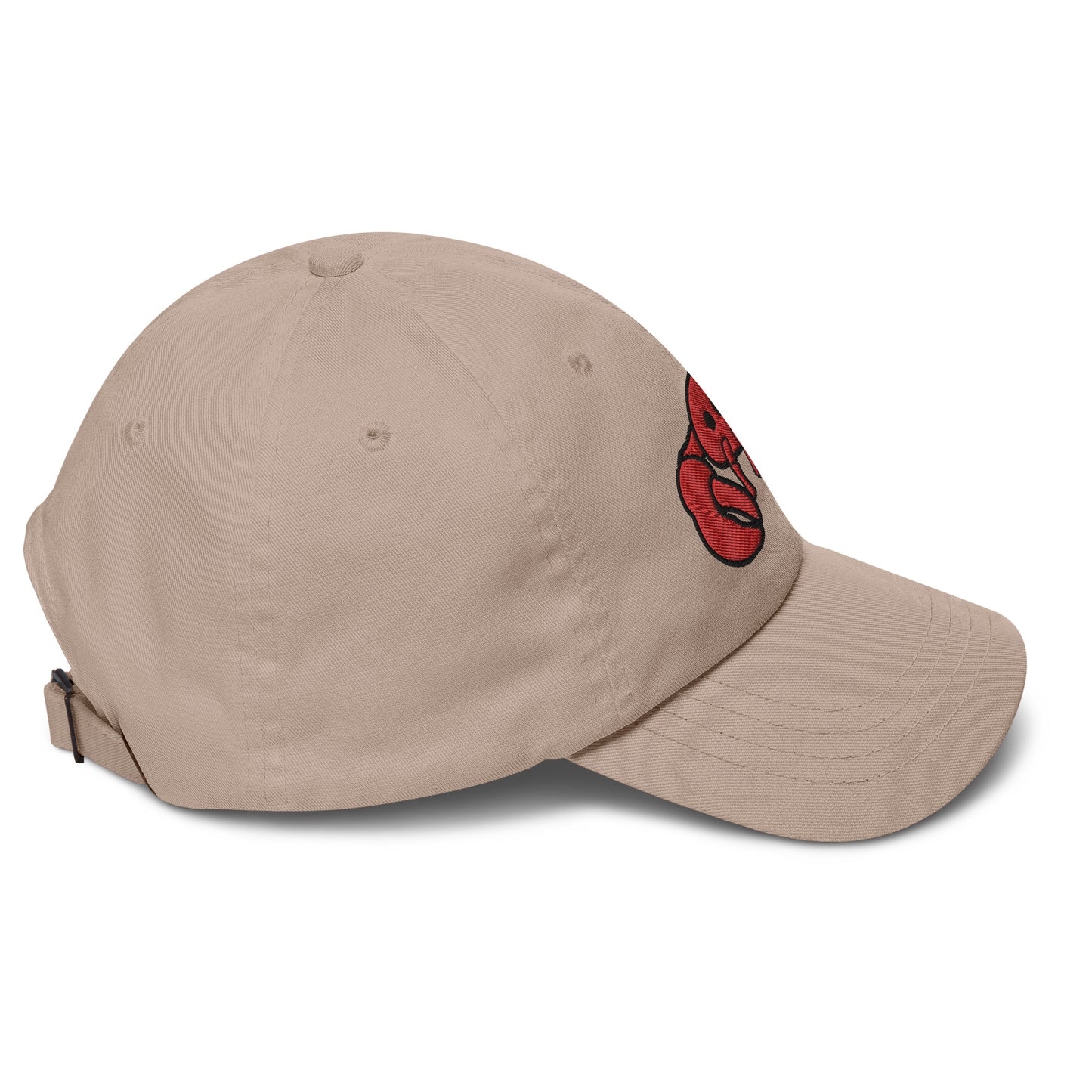 Red Embroidered LobsterDad hat