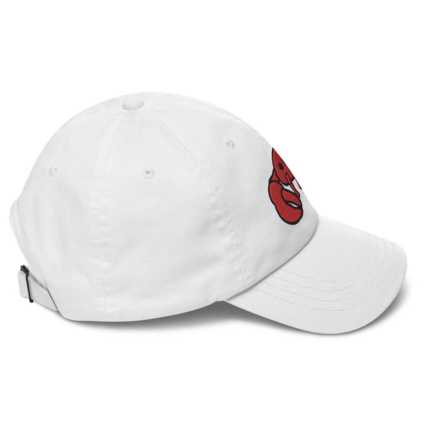 Red Embroidered LobsterDad hat